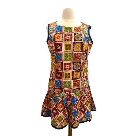 RARE 1970s HANDMADE ONE OF A KIND HIPPIE PATCHWORK DROP WAIST ROMPER PLAYSUIT - Picture 4 of 6